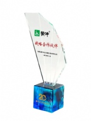 Blue Base Angled Clear Crystal Award