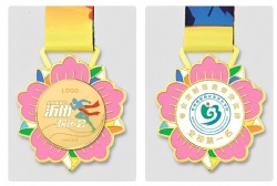 Custom Flower Shape Running Figure Medal