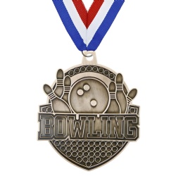 Bowling Medal with Pins and Ball