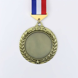 Antique Gold Laurel and Star Medal