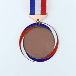 Round Red, White, and Blue Medal