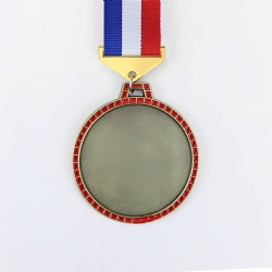 Gold and Red Accented Circular Medal