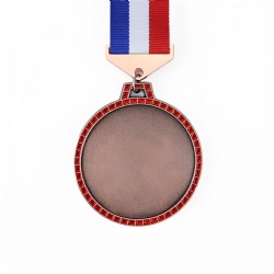 Round Red-Accented Medal