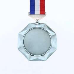 Octagonal Medal with Tri-Color Ribbon