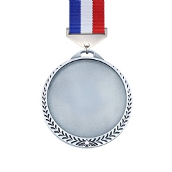 Circular Silver Medal with Tricolor Ribbon
