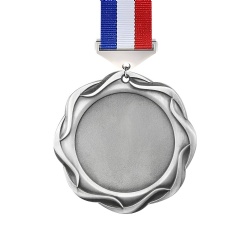Silver Wavy Edge Medal