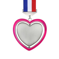 Heart-shaped Pink Border Medal