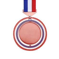 Round Red White and Blue Medal