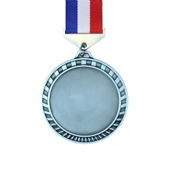 Round Silver Medal with Tri-Color Ribbon
