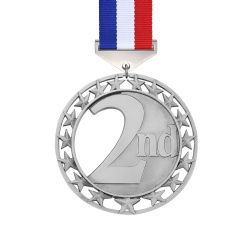 Silver Star Border Second Place Medal