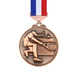 Bronze Tennis Player Medal