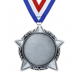 Silver Star Motif Medal