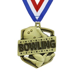 Gold Bowling Tournament Recognition Medal