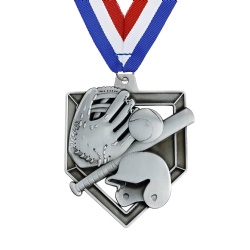 Silver Baseball Shield Medal