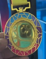 Zinc Alloy Mosaic Stained-Glass Effect Medal - 6.5cm Diameter