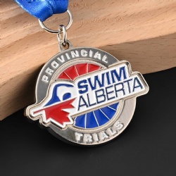 Swim Alberta Trials Medal with Blue Ribbon