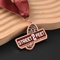 Street 2 Feet Running Race Medal with Footprint Design