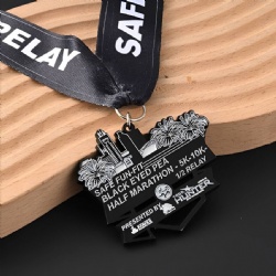 Safe Fun-Fit Black Eyed Pea Marathon Medal
