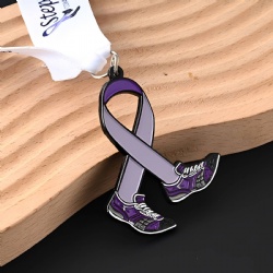 Purple Ribbon Running Shoes Medal