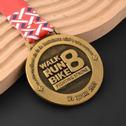 Walk Run Bike Fighting Stroke Medal