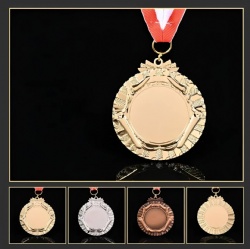 Gold-Tone Medal with Intricate Pattern