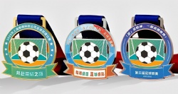 Football Tournament Medal with Crystal Accent