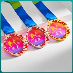 Sports Medal with Dynamic Figure and Gradient Background